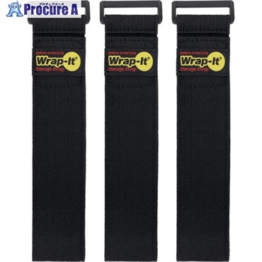 WrapーIt 配線コード用伸縮性収納ストラップ 18インチ 黒 703-18B  1S ▼708-6510