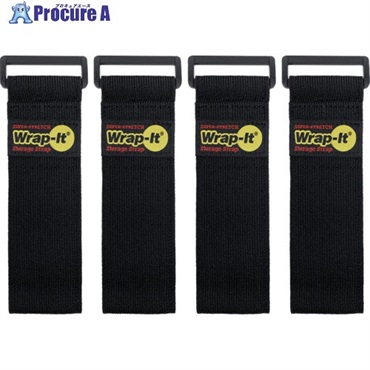 WrapーIt 配線コード用伸縮性収納ストラップ 12インチ 黒 704-12B  1S ▼708-6511