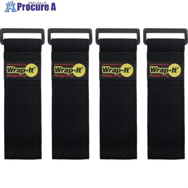 WrapーIt 配線コード用伸縮性収納ストラップ 12インチ 黒 704-12B  1S ▼708-6511