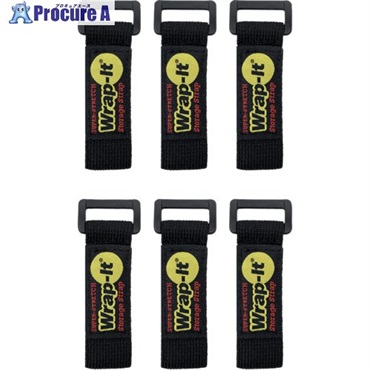 WrapーIt 配線コード用伸縮性収納ストラップ 6インチ 黒 706-06B  1S ▼708-6514