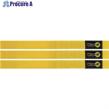 WrapーIt クイック収納ストラップ 12インチ 黄色(3本パック) 103-BS-12YE  1S ▼708-6519