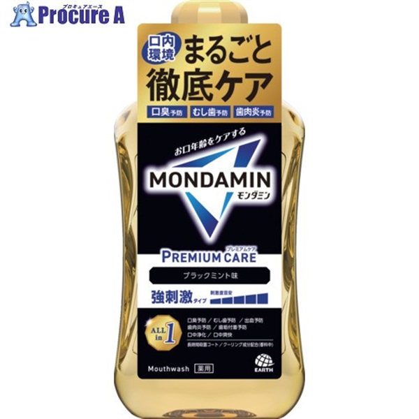 アース 洗口液 モンダミン プレミアムケア ブラックミント 1000ml 312112  1本 ▼712-7887