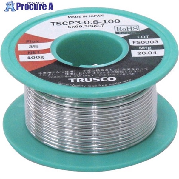 TRUSCO 【期限間近特価品】 低コスト鉛フリーはんだ(やに入り) 100G0.6 TSCP3-0.6-100OTSUTOME  1巻 ▼735-4203