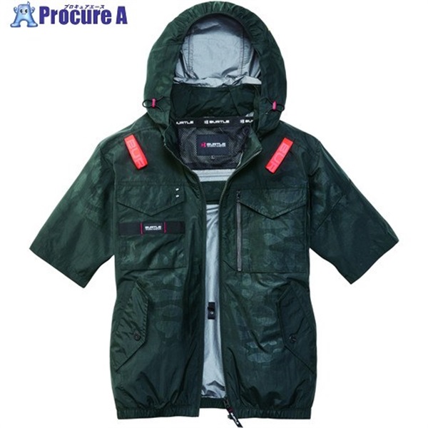 BURTLE ACタクティカル半袖ブルゾン AC1156-38-L カモフラブラック AC1156-38-L  1着 ▼716-1483