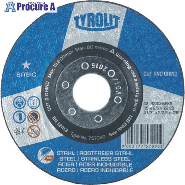 TYROLIT 【期限間近特価品】 切断研削砥石 C＆G 178mm #30 743944OTSUTOME  1枚 ▼730-8280
