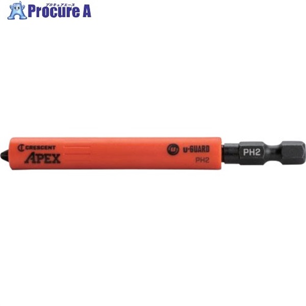APEX TOOL U-GUARD 安全スリーブ付きドライバービット PH2 2本パック マグネット仕様 CAUMB3BPH2  1パック ▼369-8155