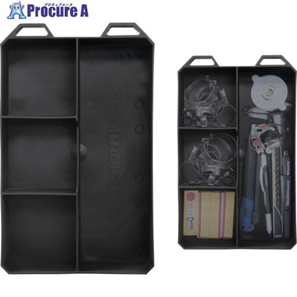 ステルスマウント ツールホルダー ミルウォーキーPACKOUTオーガナイザー用フレキシトレイ 4仕切り FXT-SP-BLK-4-1  1個 ▼714-2944