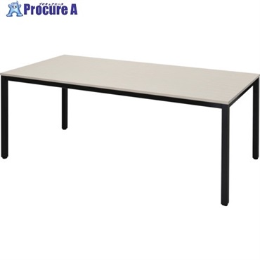 TRUSCO ミーティングテーブル W1800xD900 ホワイトナチュラル天板X黒脚 MT1890NAA-BK  1台 ▼685-7524