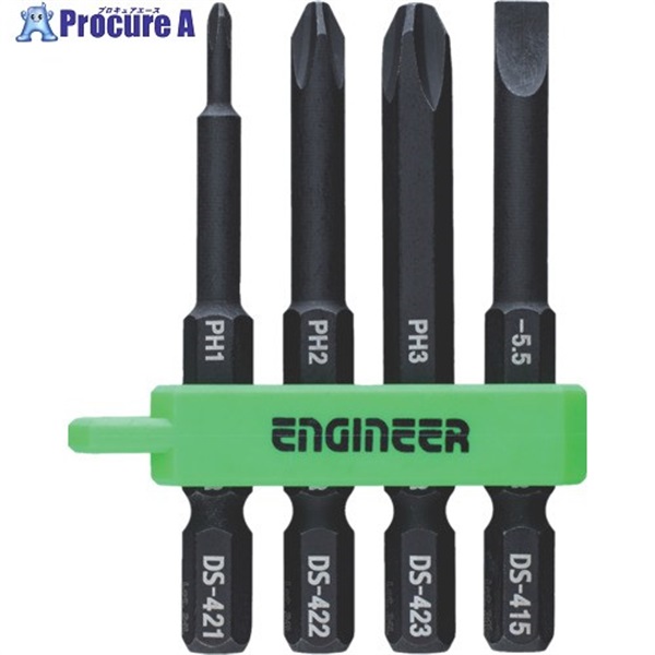 ENGINEER ドライバービット プラマイミドルセット ＋No.1、2、3、-5.5mm DS-403  1S ▼717-7474