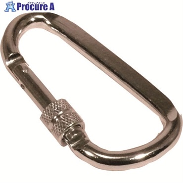 KH アルミ合金カラビナD環ロック付 シルバー 85A-1  1個 ▼127-1246