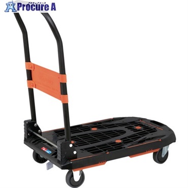 TRUSCO 樹脂台車 カルティオ 780X490 折畳 ブラック 樹脂ストッパー(金属ピン仕様)付 MPK780-BK-AJS  1台 ▼710-8616