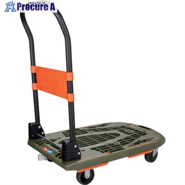 TRUSCO 樹脂台車 カルティオ 780X490 折畳 オリーブドラブ 樹脂ストッパー(金属ピン仕様)付 MPK-780-OD-AJS  1台 ▼710-8618