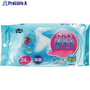 コンドル トイレ用流せるクリーナーシート 24枚入 173266  1個 ▼562-6996