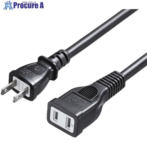 SANWA タップ 電源延長コード 20m 1個口 2P ブラック TAP-EX22-20BK  1個 ▼686-9619