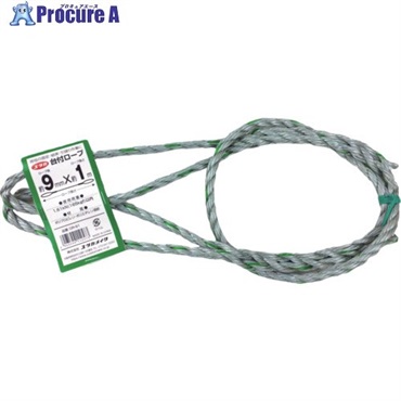 ユタカメイク 台付ロープ PE＆PP混紡ロープ 9mmX1m DR-91  1本 ▼855-2735