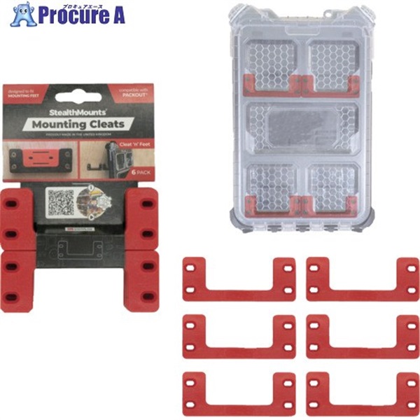 ステルスマウント ツールホルダー ミルウォーキーPACKUOUT用クレートンフィートマウンティングクリート レッド 6個入り OM-CL-RED-6  1S ▼699-1762