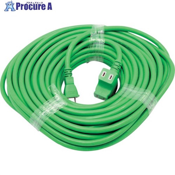 STARLIGHT カラー超ソフト延長コード 20m グリーン KY-7  (15A20M+ｼﾞ ﾜｶｸｻ)  1本 ▼127-2863