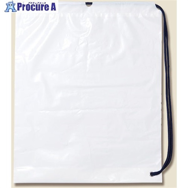 HEIKO 巾着ポリ袋 ショルダーシャンテバッグ ホワイト 40-50 5枚入り 006634801  1袋 ▼342-4959