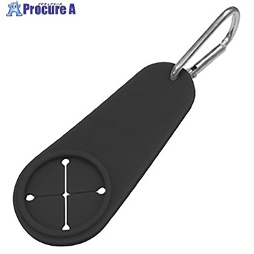 緑十字 カラビナ付きタオルホルダー 黒 本体100×45mm 375865  1個 ▼554-7231