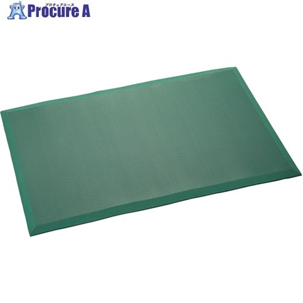 緑十字 疲労軽減マット(制電・抗菌タイプ) 緑 600×900mm 345016  1枚 ▼663-5799