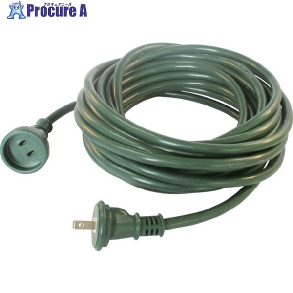 正和電工 2芯タイプ防雨型延長コード 10m 深緑 WP-10DG  10本 ▼850-1041