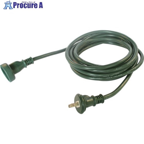 正和電工 2芯タイプ防雨型延長コード 5m 深緑 WP-5DG  20本 ▼850-1043