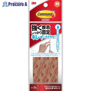 3M コマンドタブ 水まわりにも使えるタイプ 貼りかえ用タブ Mサイズ(3枚入) CMT-WR-M  1Pk  スリーエム ジャパン(株)コンシューマーマーケット販売本部 ▼100-4688