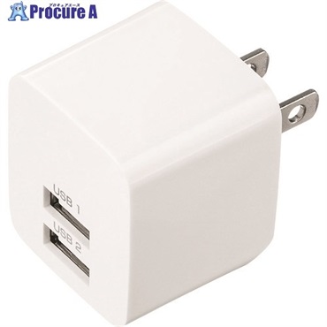 SANWA USB充電器(2ポート・合計2.4A・ホワイト) ACA-IP44W  1個  サンワサプライ(株) ▼201-0173
