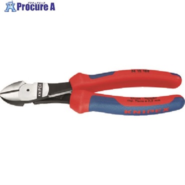 KNIPEX 強力型ニッパー バネ付 180mm 7412-180  1丁  KNIPEX社 ▼446-8872