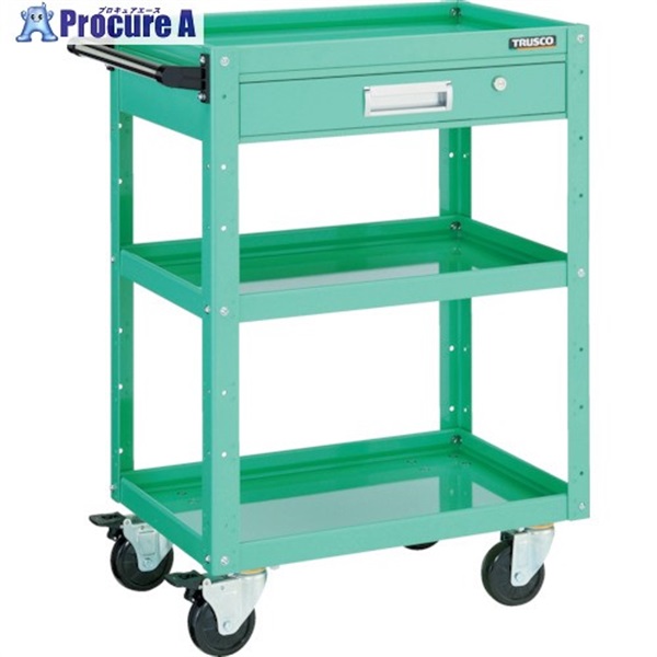 TRUSCO ツールワゴン イーグルワゴン 600X400 引出付 4輪自在 ヤンググリーン EGW-763VJ-YG  1台  トラスコ中山(株)