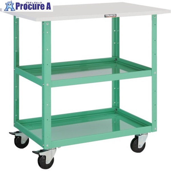 TRUSCO ツールワゴン イーグルワゴン 750×500×H900 天板付 4輪自在 ヤンググリーン EGW-972TJ-YG  1台  トラスコ中山(株)