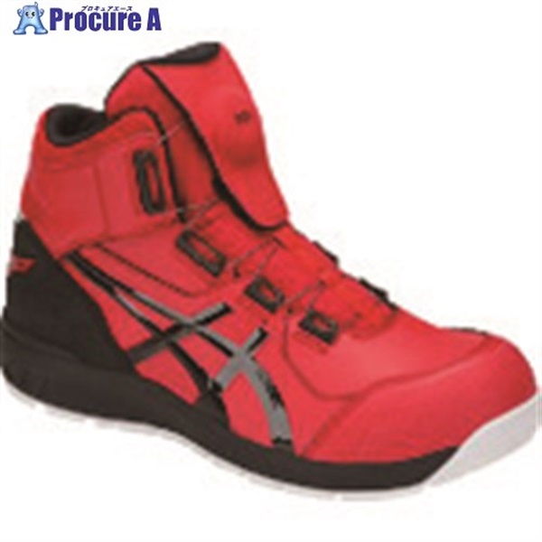 【限定値下】ASICS CP 赤 ハイカット安全靴 BOA 使用少ない25cm ウィンジョブ アシックス ハイカット安全靴 asics CP304 BOA